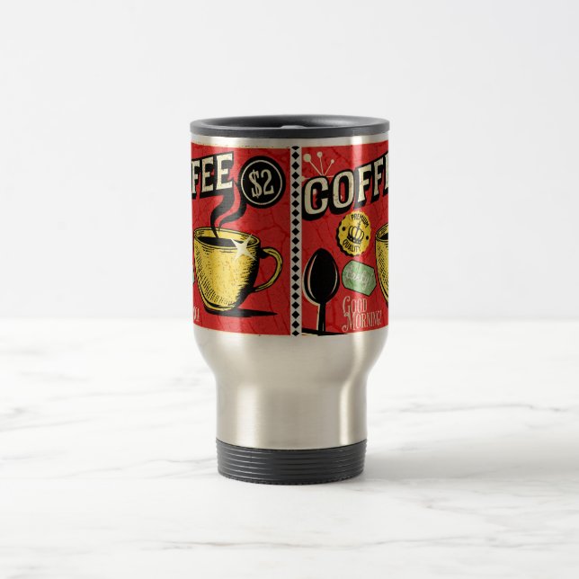 Klassisk vintagekonst i rustik stil Kaffe Rött Resemugg (Center)