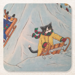 Klassisk vinterredovisning underlägg papper kvadrat