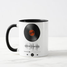 Klassisk vinylskiva Ljudvåg Minimalistisk kaffekop