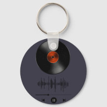 Klassisk vinylskiva Ljudvåg Minimalistisk nyckelri