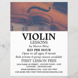 Klassisk violin, reklam för vinolinlärningar reklamblad
