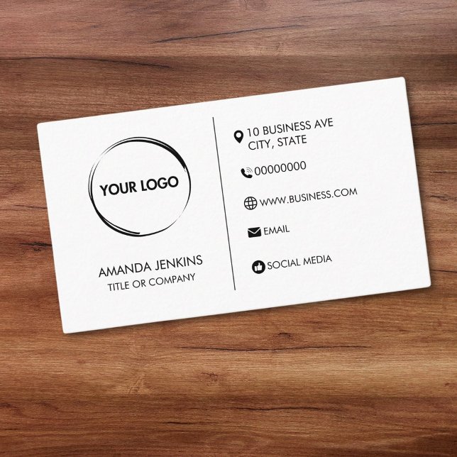 Klassisk, vit, allmän design visitkort (plain white generic design business card)