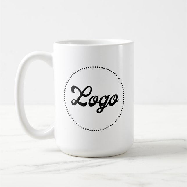 Klassisk vit anpassningsbar logotyp-mugg 15oz kaffemugg (Vänster)