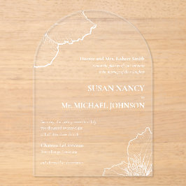 Klassisk vit Clematis Line Art Formal Bröllop 🥂