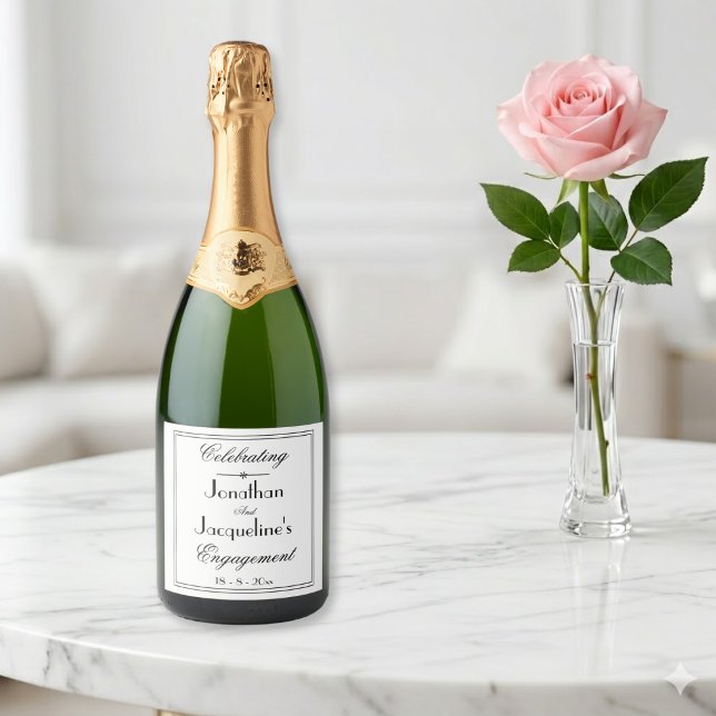 Klassisk Vit Elegant Dubbel Kant Svart Skrift (Simple timeless elegance.)