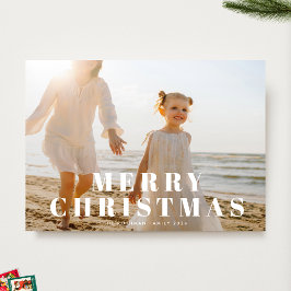 Klassisk vit God jul-typografi - foto Julkort