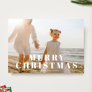 Klassisk vit God jul-typografi - foto Julkort