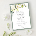 Klassisk vit Grått Grönt Blommigt Vattenfärg Bröll Inbjudningar<br><div class="desc">Baserat på vår bästsäljande Inbjudningskort för möhippan har denna vackra klassiska och formella bröllopsinbjudan en bukett av vita blommor som ro och hydrangea och botaniskt grönt, och är inkapslad i en mjuk grått-grönt. Anpassa dina detaljer som accentueras med vacker, modern, slitad kalligrafi i mjuk mörk mörk form. För det mer...</div>