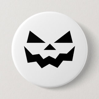 Klassisk vit Jack-o-lantern pumpa ansikte leende Knapp