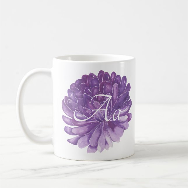 Klassisk vit kaffekopp "Lavendelblomma" (Vänster)