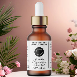 Klassisk vit kosmetikadroppsetikett flaska adressetikett