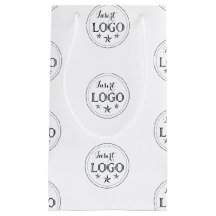 Klassisk vit liten presentpåse med anpassad logoty