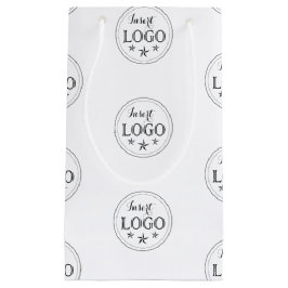 Klassisk vit liten presentpåse med anpassad logoty