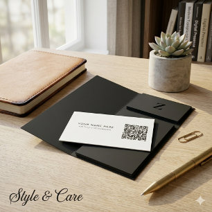 Klassisk vit magnetkort med anpassad QR och titel