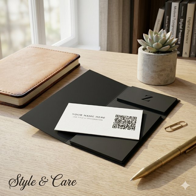 Klassisk vit magnetkort med anpassad QR och titel (Classic White Magnet Card with Custom QR and Title)