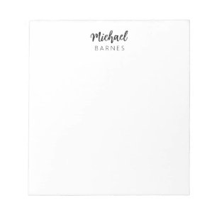 Klassisk Vit Minimalistisk Enkel Elegant Anteckningsblock