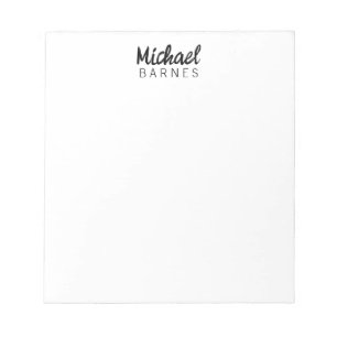 Klassisk Vit Minimalistisk Enkel Elegant Anteckningsblock