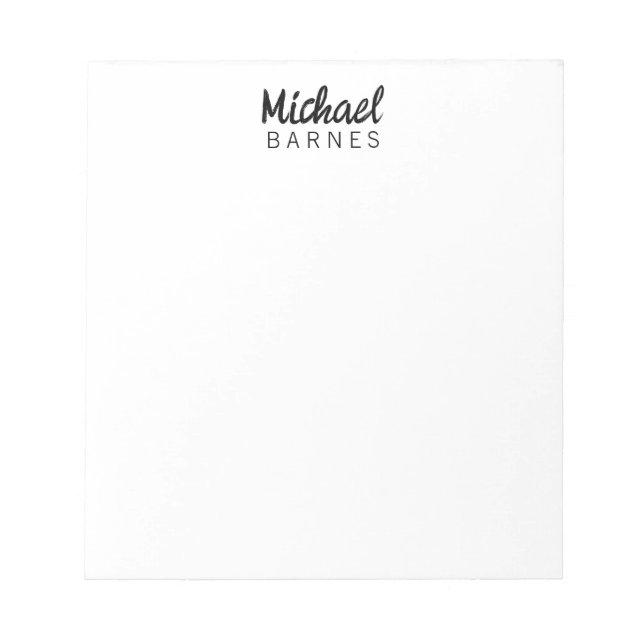 Klassisk Vit Minimalistisk Enkel Elegant Anteckningsblock (Framsida)