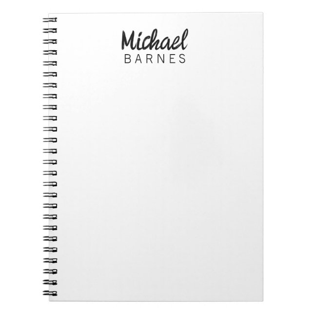 Klassisk Vit Minimalistisk Enkel Elegant Anteckningsbok (Framsidan)