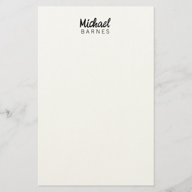 Klassisk Vit Minimalistisk Enkel Elegant Brevpapper (Framsida)