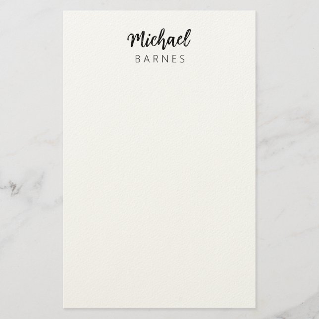 Klassisk Vit Minimalistisk Enkel Elegant Brevpapper (Framsida)