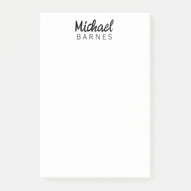 Klassisk Vit Minimalistisk Enkel Elegant Post-it Block (Framsida)