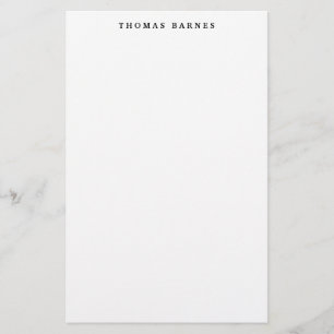 Klassisk vit minimalistisk vanlig Elegant Brevpapper