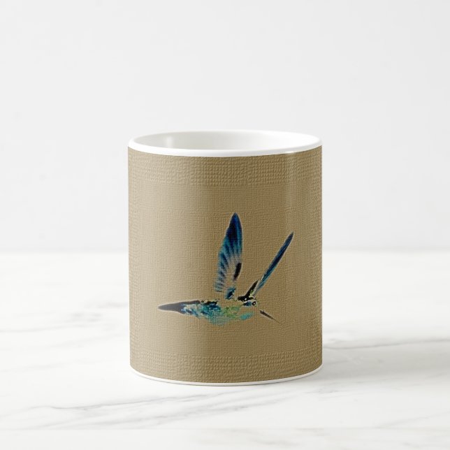 Klassisk vit Mugg Blue Hummingbird Kung (Center)
