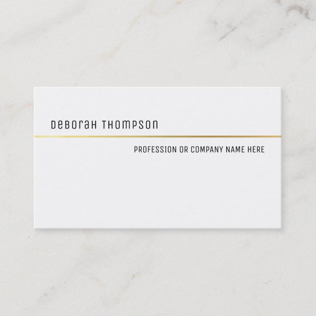 Klassisk vit och ren elegant för minimalistisk visitkort (Framsida)