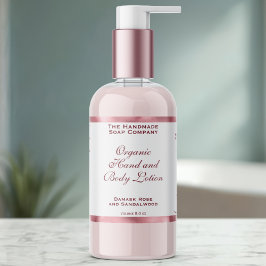 Klassisk vit och rosa folieflasketikett för kosmet rektangulärt klistermärke