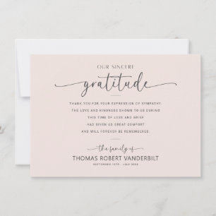 Klassisk vit och svart minimalistisk begravning tack kort