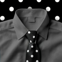 Klassisk vit Polka Dot Mönster på Black Tie