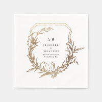 Klassisk vit svart guld blommigt bröllop