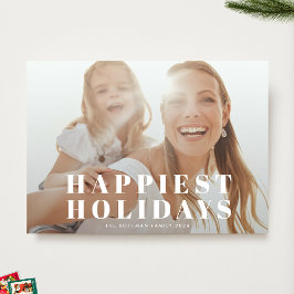 Klassisk vit typografi - HAPPIEST-jul Julkort