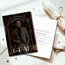 Klassisk vit Vintage Retro Fold Grad Arch Photo Inbjudningar