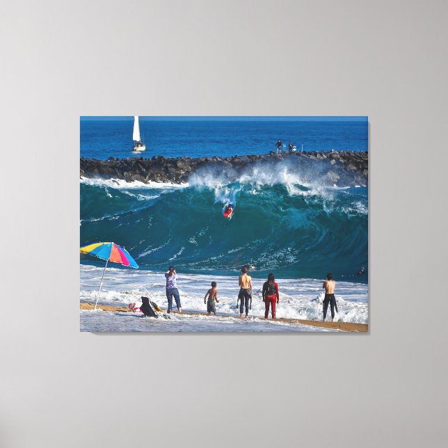 Klassisk Wedge Wipeout - Newport Beach, Ca Canvastryck (Framsida)