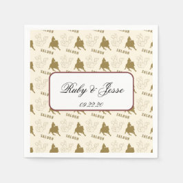 Klassisk Western Desert Brown Bröllop Pappersservett