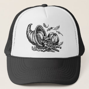 Klassisk Wicker Cornucopia Black White Illustratio Keps