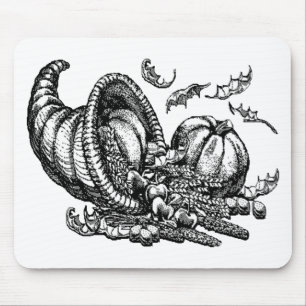 Klassisk Wicker Cornucopia Black White Illustratio Musmatta