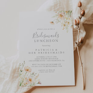 Klassisk Wildblombridesmaids Luncheon Shower Inbjudningar