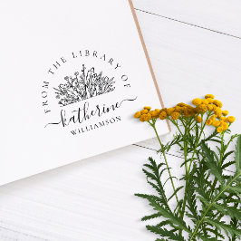 Klassisk Wildblomme Namn Anpassningsbar Bibliotek Stämpel