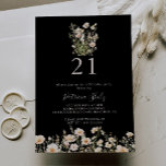 Klassisk  Wildblomsvart 21:a födelsedag Party Inbjudningar<br><div class="desc">Den här klassiska  inbjudan till 21:a födelsedagspartiet är perfekt för en modern händelse. I designen visas snygga och elegant vattenfärgs,  rosa,  multifärgad,  vilda blommor som är snyggt placerade i attraktiva buketter.</div>
