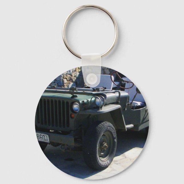 Klassisk Willys Jeep. Nyckelring (Framsida)