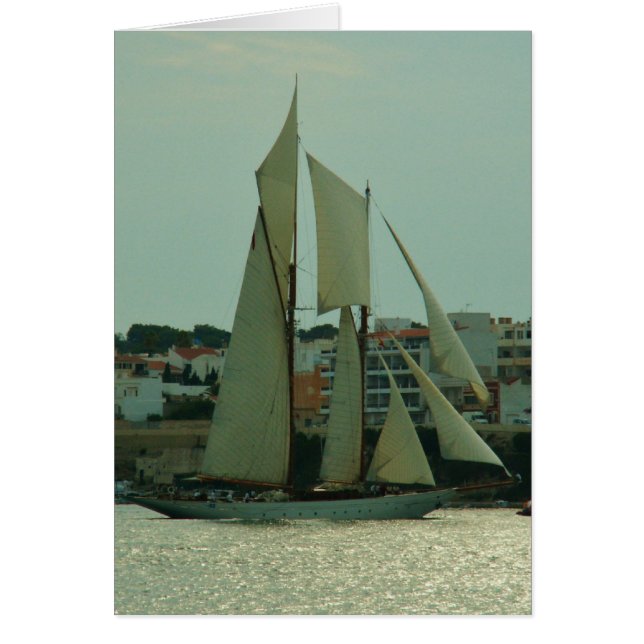 Klassisk yacht hälsningskort (Framsidan)