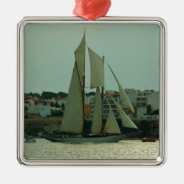 Klassisk yacht julgransprydnad metall