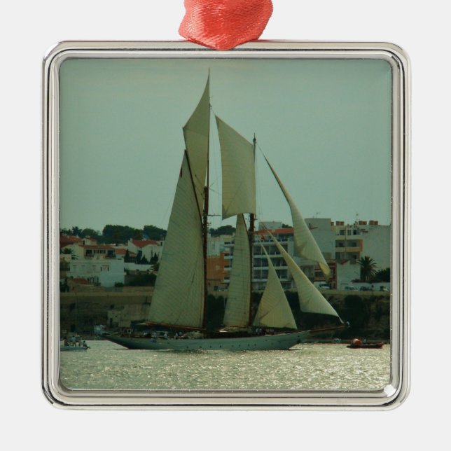 Klassisk yacht julgransprydnad metall (Framsidan)