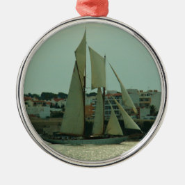 Klassisk yacht julgransprydnad metall