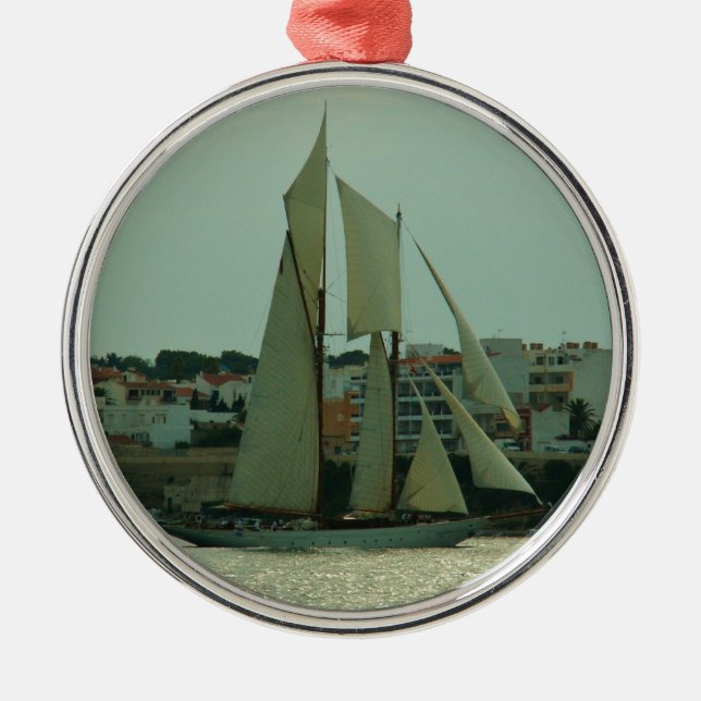 Klassisk yacht julgransprydnad metall (Framsidan)