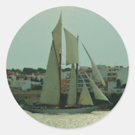 Klassisk yacht runt klistermärke