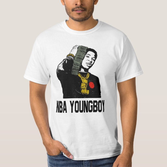 Klassisk Youngboy Fattiga aldrig igen T Shirt (Framsida)